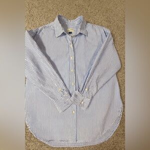 Blue & White Striped Cotton Button-Down (Universal Thread Oversized Fit Size M)